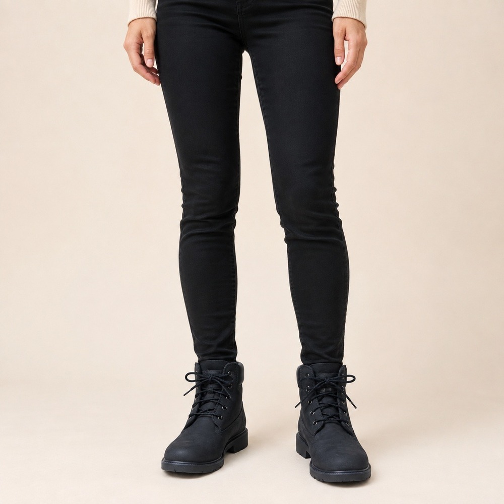 Timberland 6-Inch Premium Boots Women 6 Black Nubuck Waterproof 10910 Lug Sole